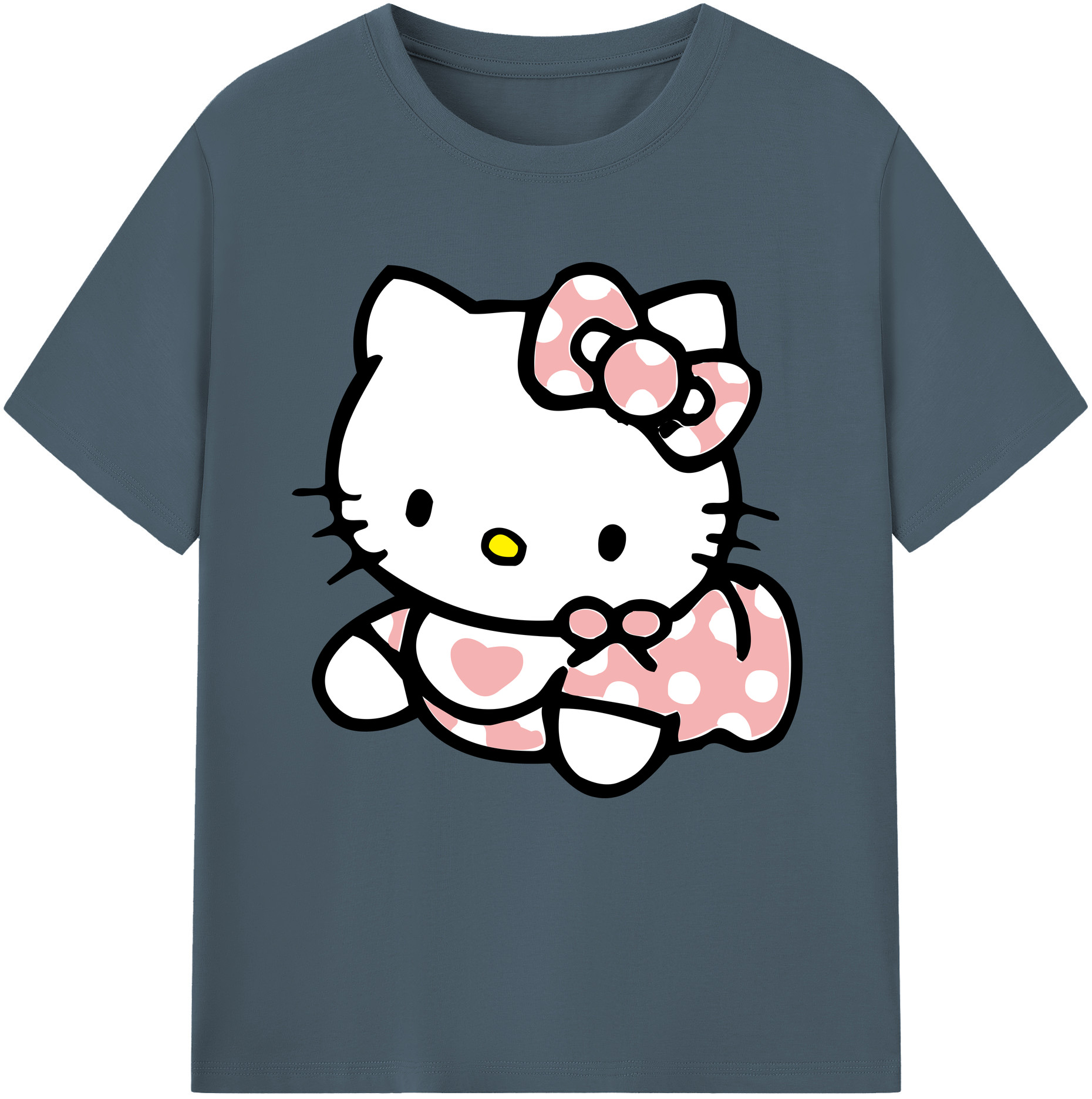 （画像用） Hello Kitty ハローキティ 綿100％半袖Tシャツ（フロントプリント）